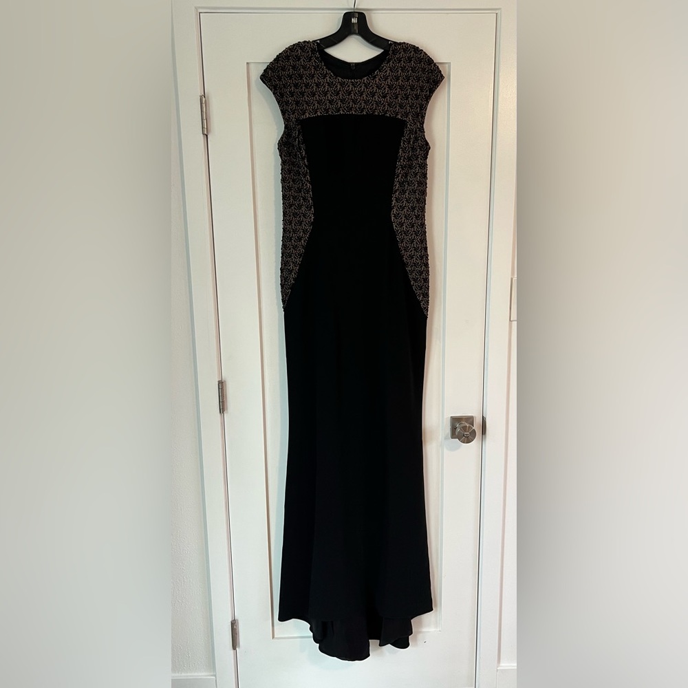 Carmen Marc Valvo Column Full Length Gown